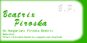 beatrix piroska business card